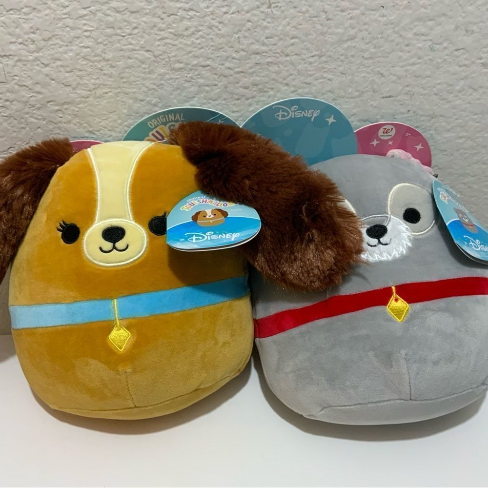 Squishmallow 8" Disney Lady & The Tramp Set Valentine’s 2022 KELLYTOY NWT HTF